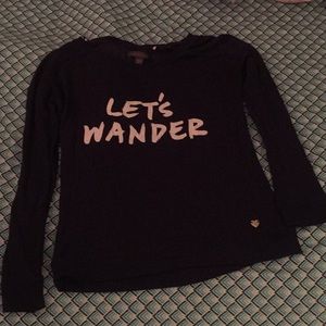 "Let's Wander" long sleeved shirt